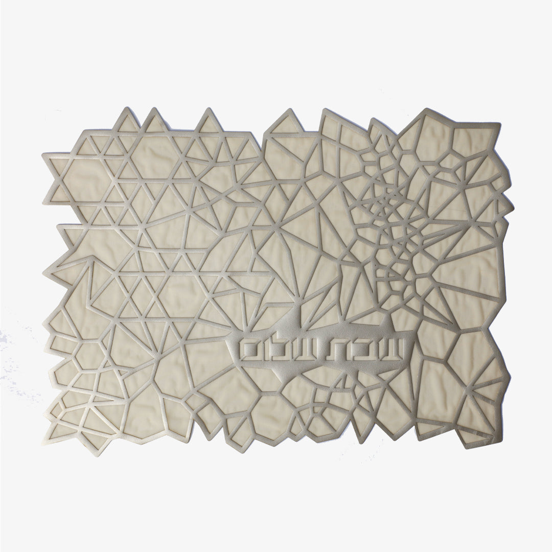 Apeloig Collection Challah Cover Geometric Champagne